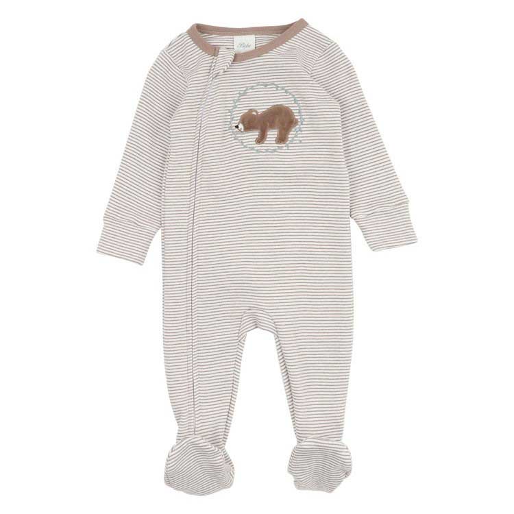 Bébé Mateo Stripe Ls Zip Onesie